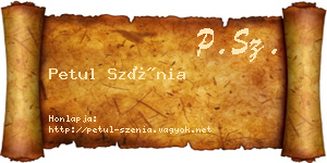Petul Szénia névjegykártya